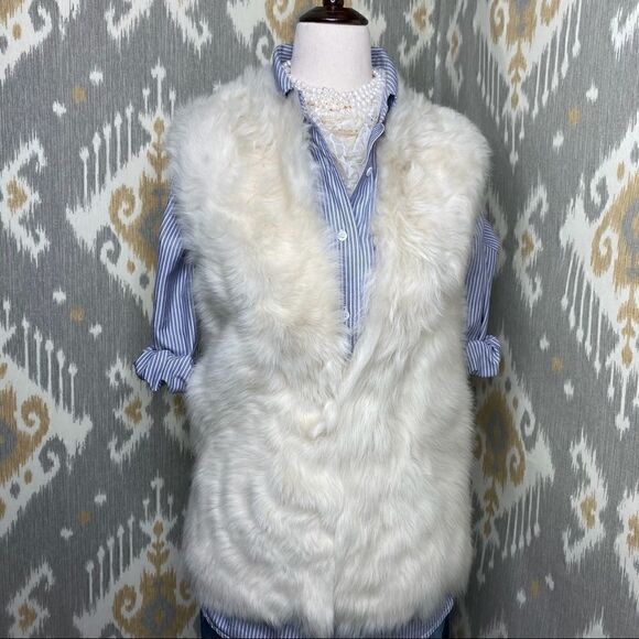 Ralph Lauren Ivory Italian Lamb Shearling Gilet Vest - Picture 12 of 16